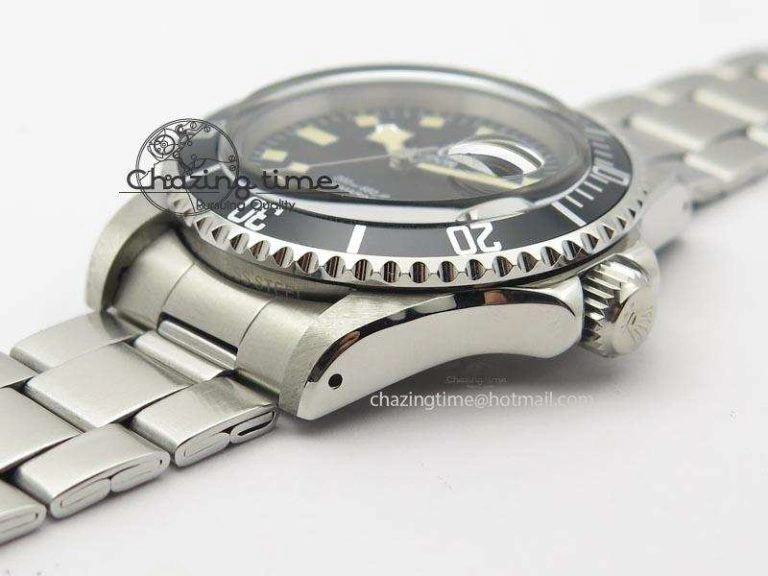 Stretchable Submariner SS JKF Best Edition Black Dial Square Markers (Black Date) A 3901
