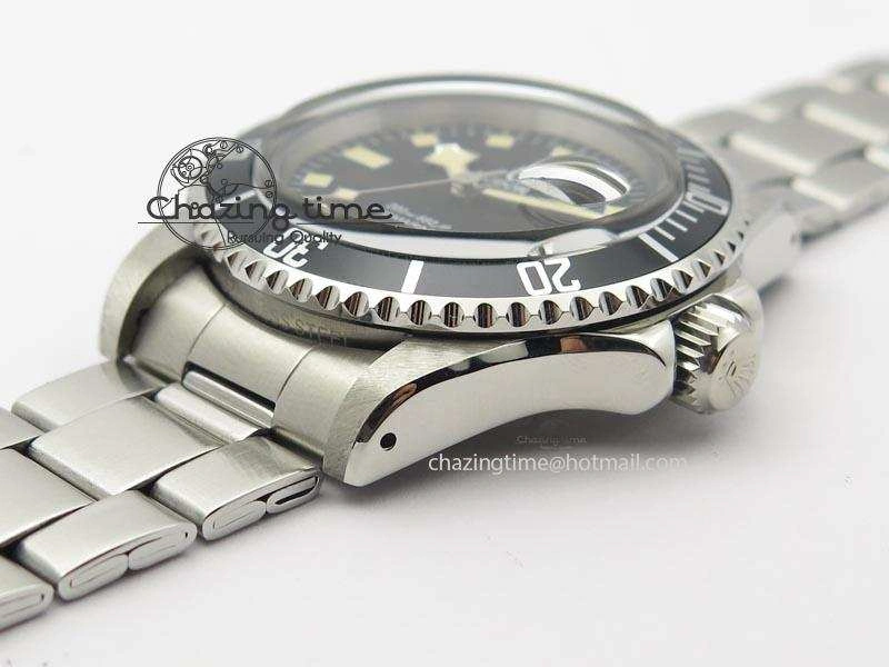 Stretchable Submariner SS JKF Best Edition Black Dial Square Markers (Black Date) A 3901