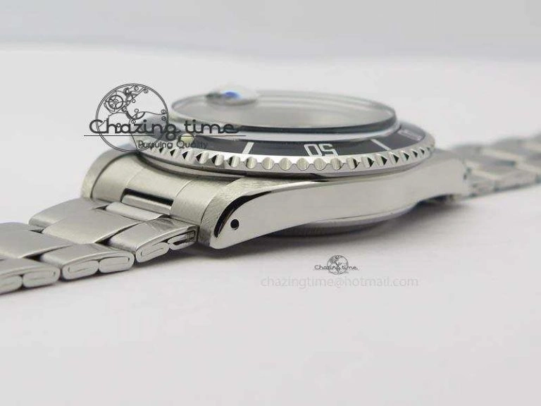 Stretchable Submariner SS JKF Best Edition Black Dial Square Markers (Black Date) A 3901