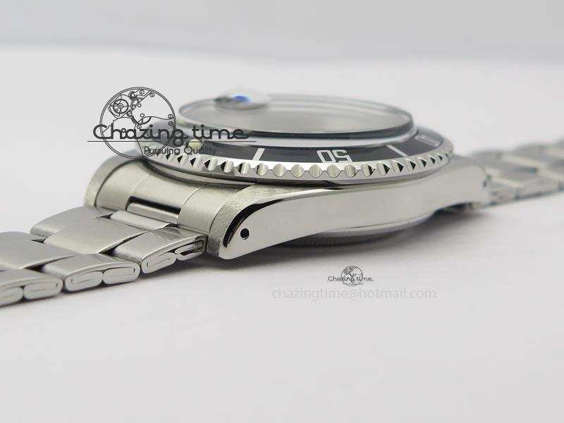 Stretchable Submariner SS JKF Best Edition Black Dial Square Markers (Black Date) A 3901