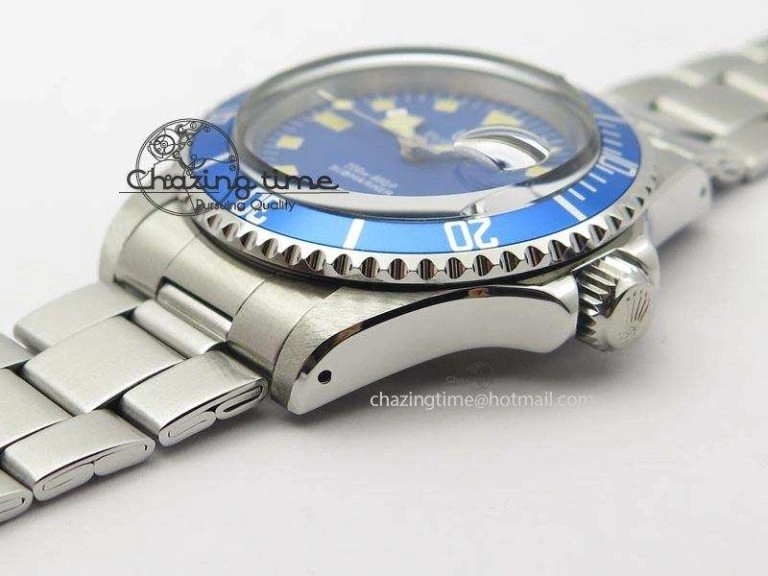 Functional Submariner SS JKF Best Edition Blue Dial Square Markers (Red Date) A 3903