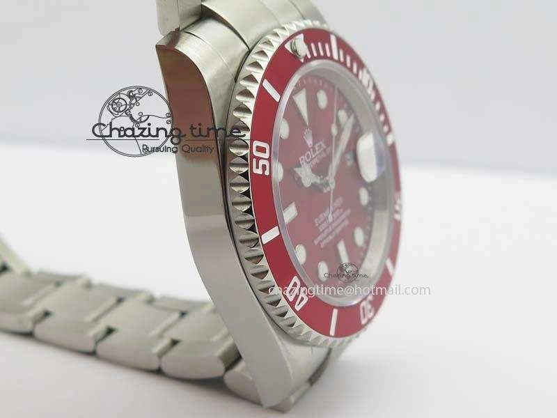 Minimalist Submariner SS Red Bezel Red Dial On SS Bracelet A 3859