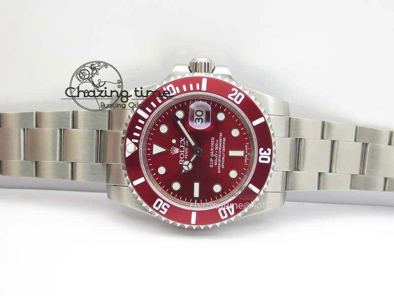 Minimalist Submariner SS Red Bezel Red Dial On SS Bracelet A 3859