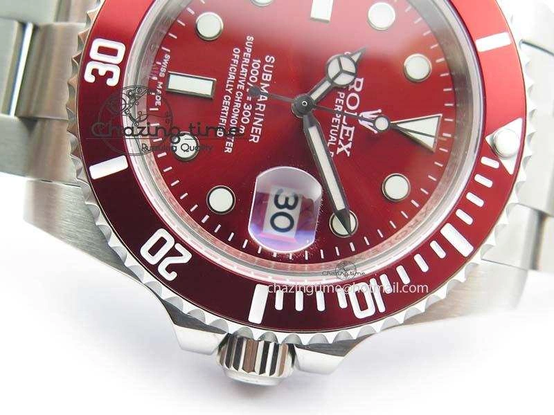 Minimalist Submariner SS Red Bezel Red Dial On SS Bracelet A 3859