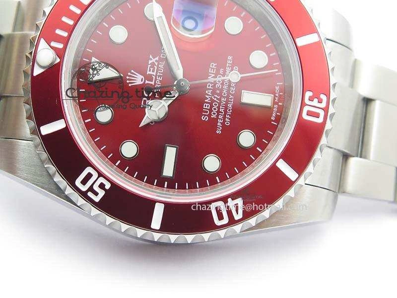 Minimalist Submariner SS Red Bezel Red Dial On SS Bracelet A 3859