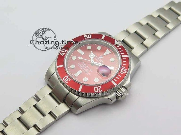 Minimalist Submariner SS Red Bezel Red Dial On SS Bracelet A 3859