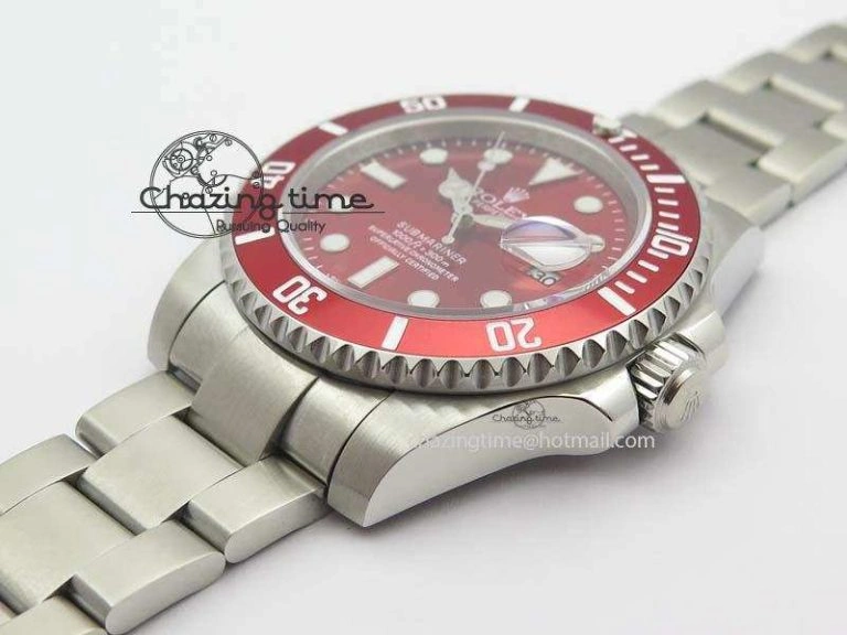 Minimalist Submariner SS Red Bezel Red Dial On SS Bracelet A 3859