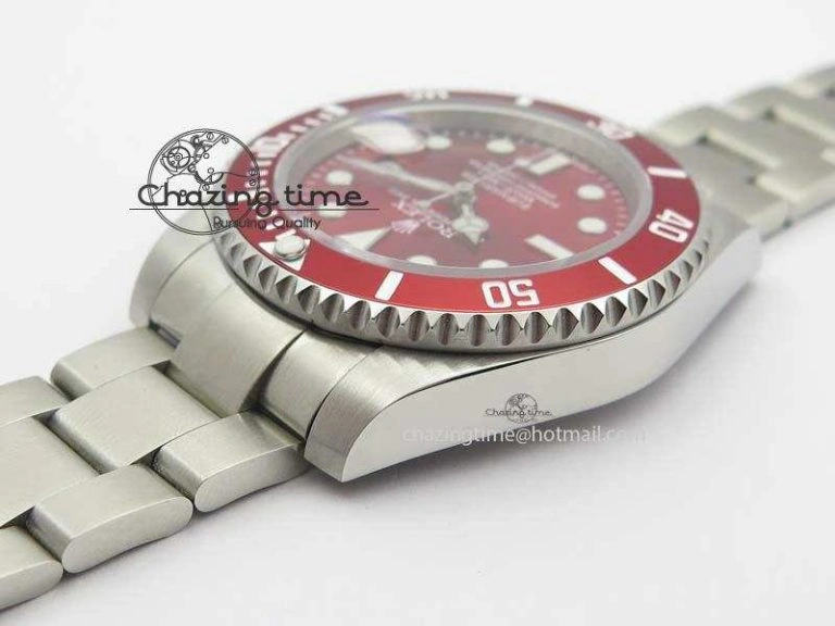 Minimalist Submariner SS Red Bezel Red Dial On SS Bracelet A 3859