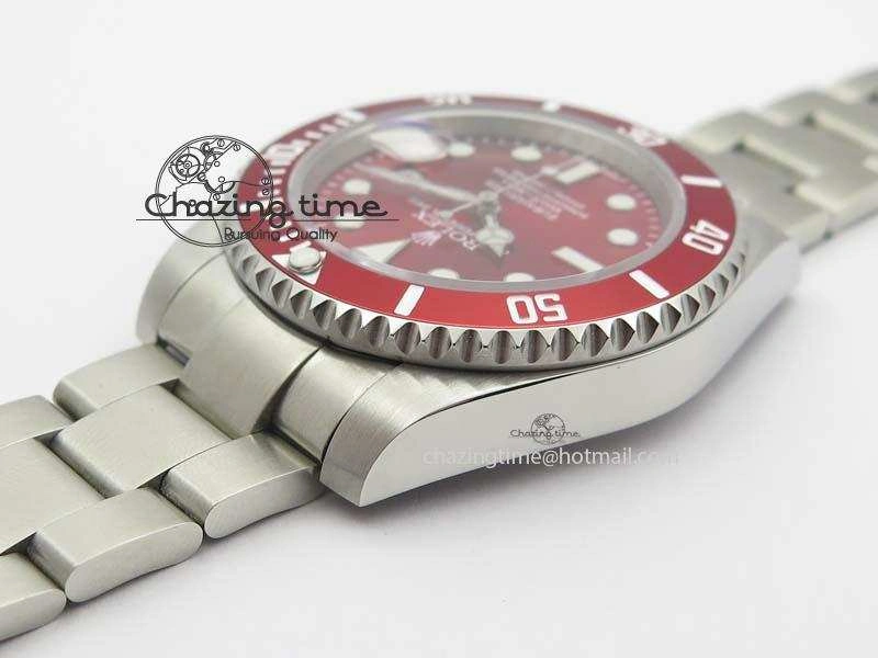Minimalist Submariner SS Red Bezel Red Dial On SS Bracelet A 3859