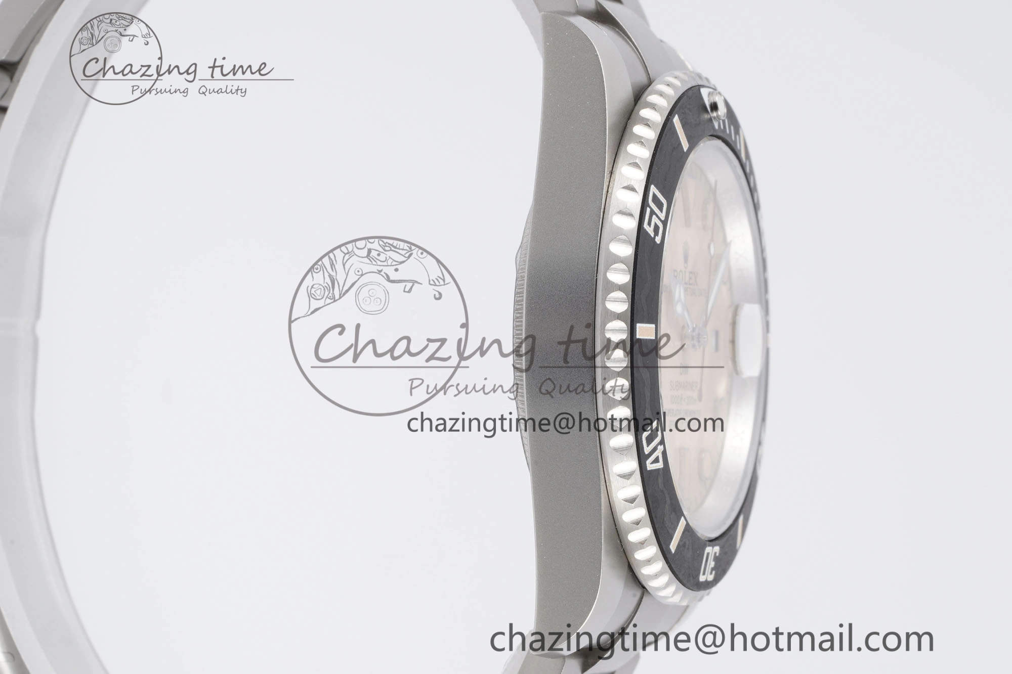 WellDesigned Submariner Sandblasted DIWF Best Edition Carbon Bezel Brown Dial Dial on SS Bracelet VR 2063