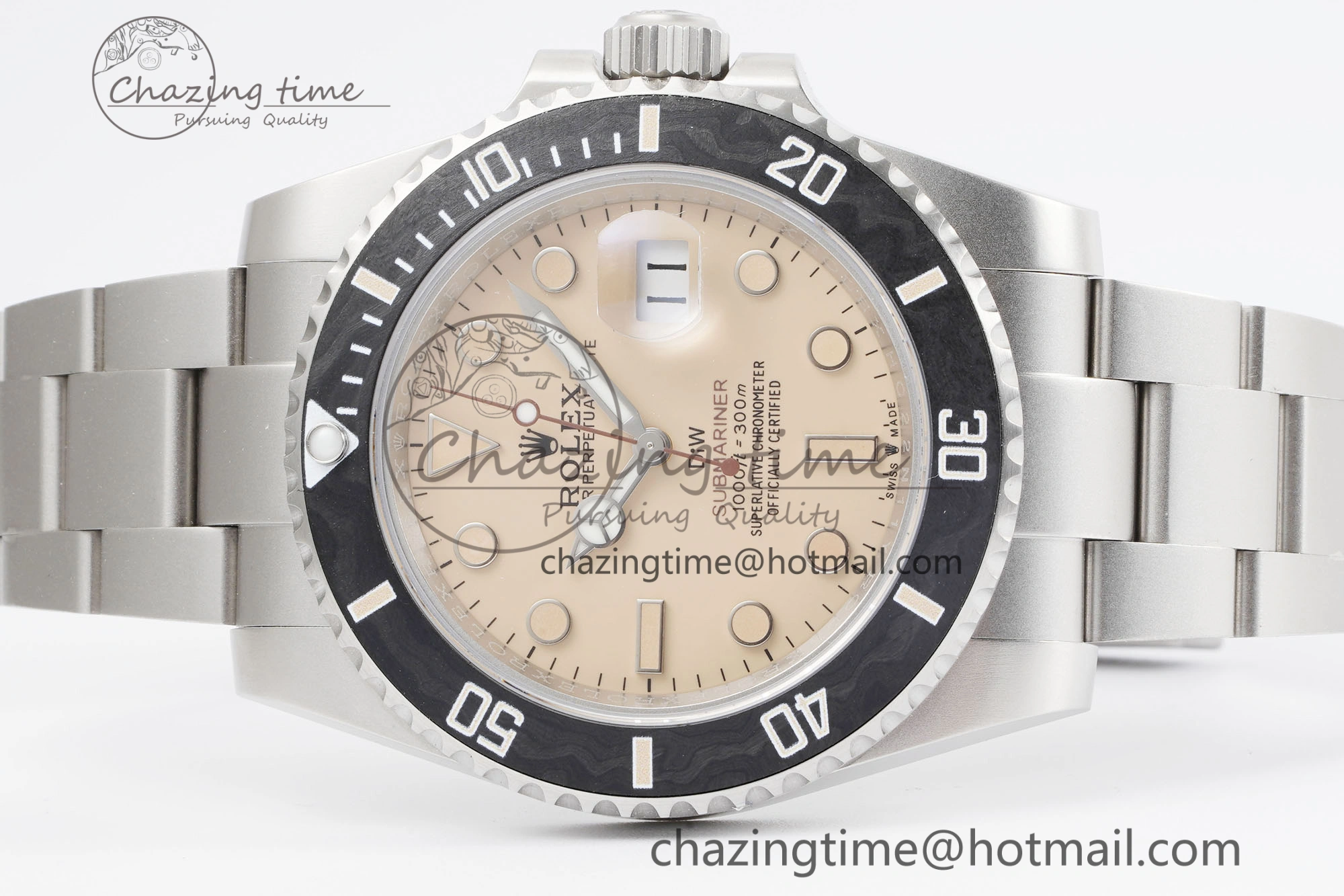 WellDesigned Submariner Sandblasted DIWF Best Edition Carbon Bezel Brown Dial Dial on SS Bracelet VR 2063