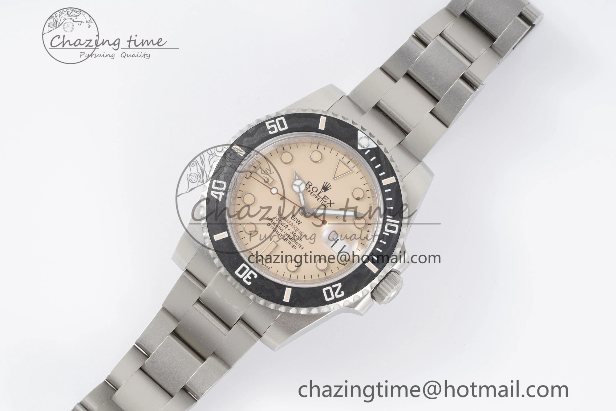 WellDesigned Submariner Sandblasted DIWF Best Edition Carbon Bezel Brown Dial Dial on SS Bracelet VR 2063
