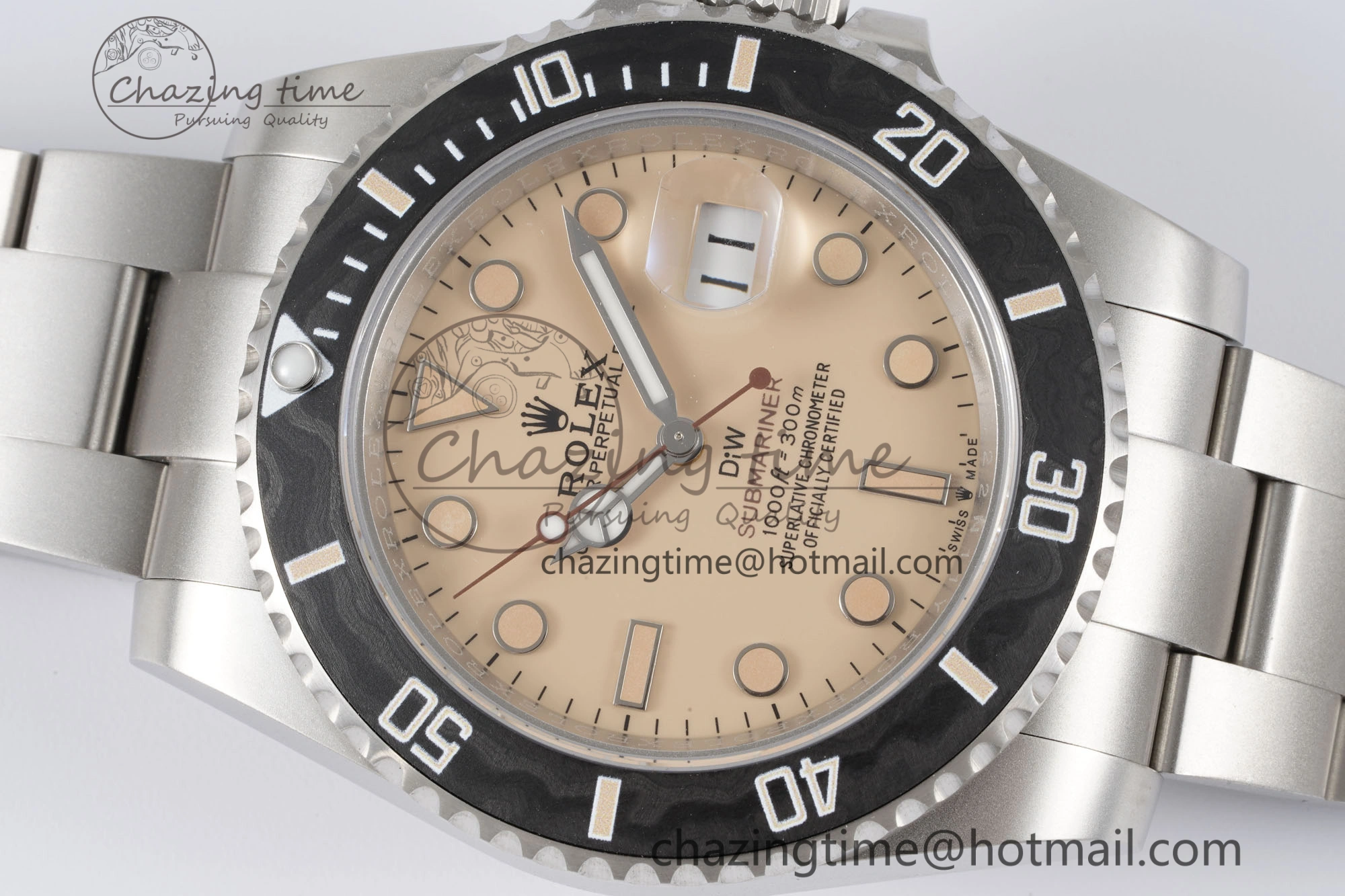 WellDesigned Submariner Sandblasted DIWF Best Edition Carbon Bezel Brown Dial Dial on SS Bracelet VR 2063