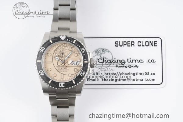 WellDesigned Submariner Sandblasted DIWF Best Edition Carbon Bezel Brown Dial Dial on SS Bracelet VR 2063