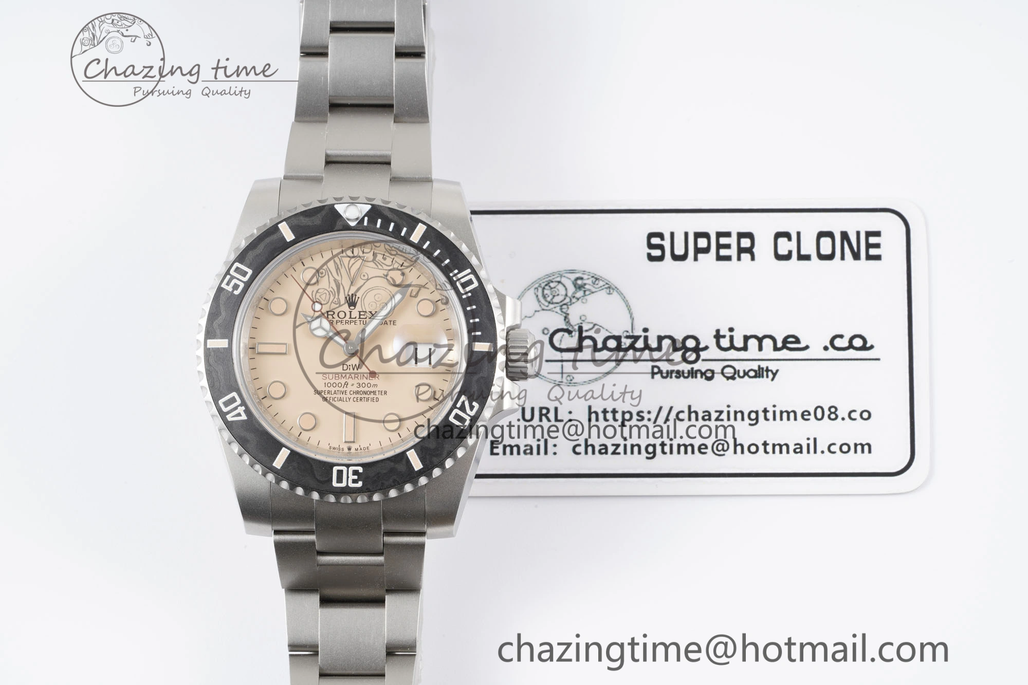 WellDesigned Submariner Sandblasted DIWF Best Edition Carbon Bezel Brown Dial Dial on SS Bracelet VR 2063