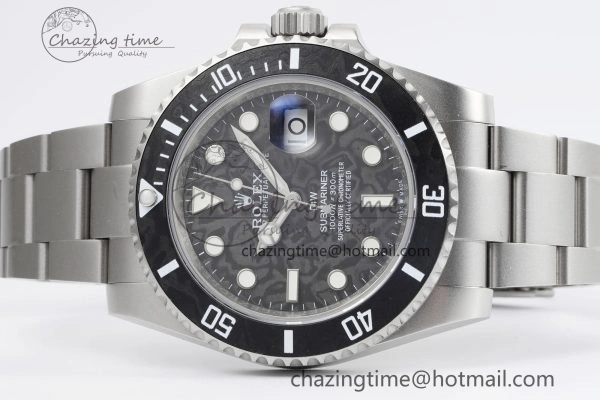 Submariner Sandblasted DIWF Best Edition Carbon Bezel Carbon Dial Dial on SS Bracelet VR TechFriendly 2064