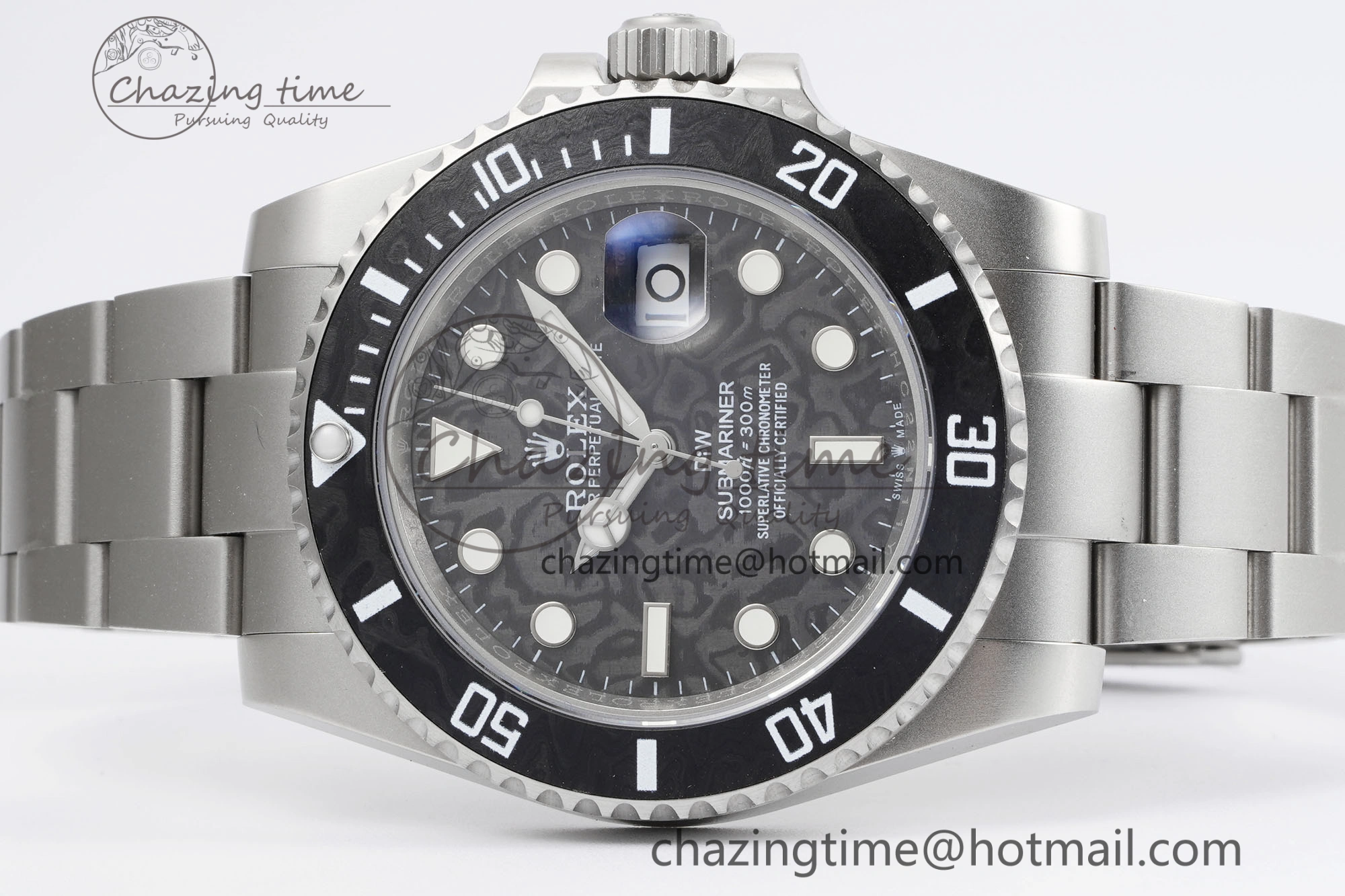 Submariner Sandblasted DIWF Best Edition Carbon Bezel Carbon Dial Dial on SS Bracelet VR TechFriendly 2064