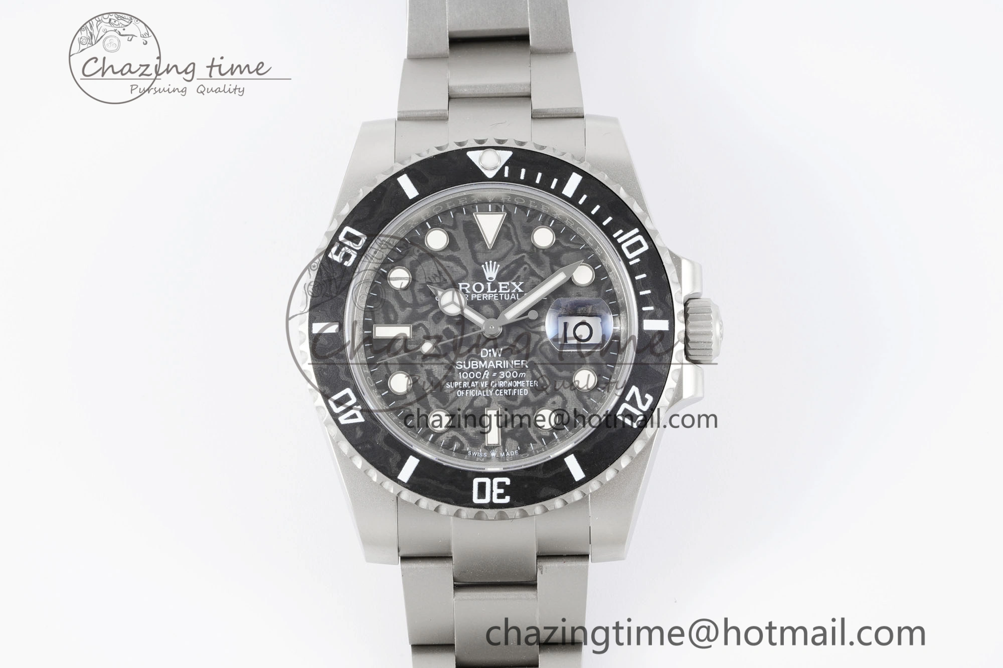 Submariner Sandblasted DIWF Best Edition Carbon Bezel Carbon Dial Dial on SS Bracelet VR TechFriendly 2064