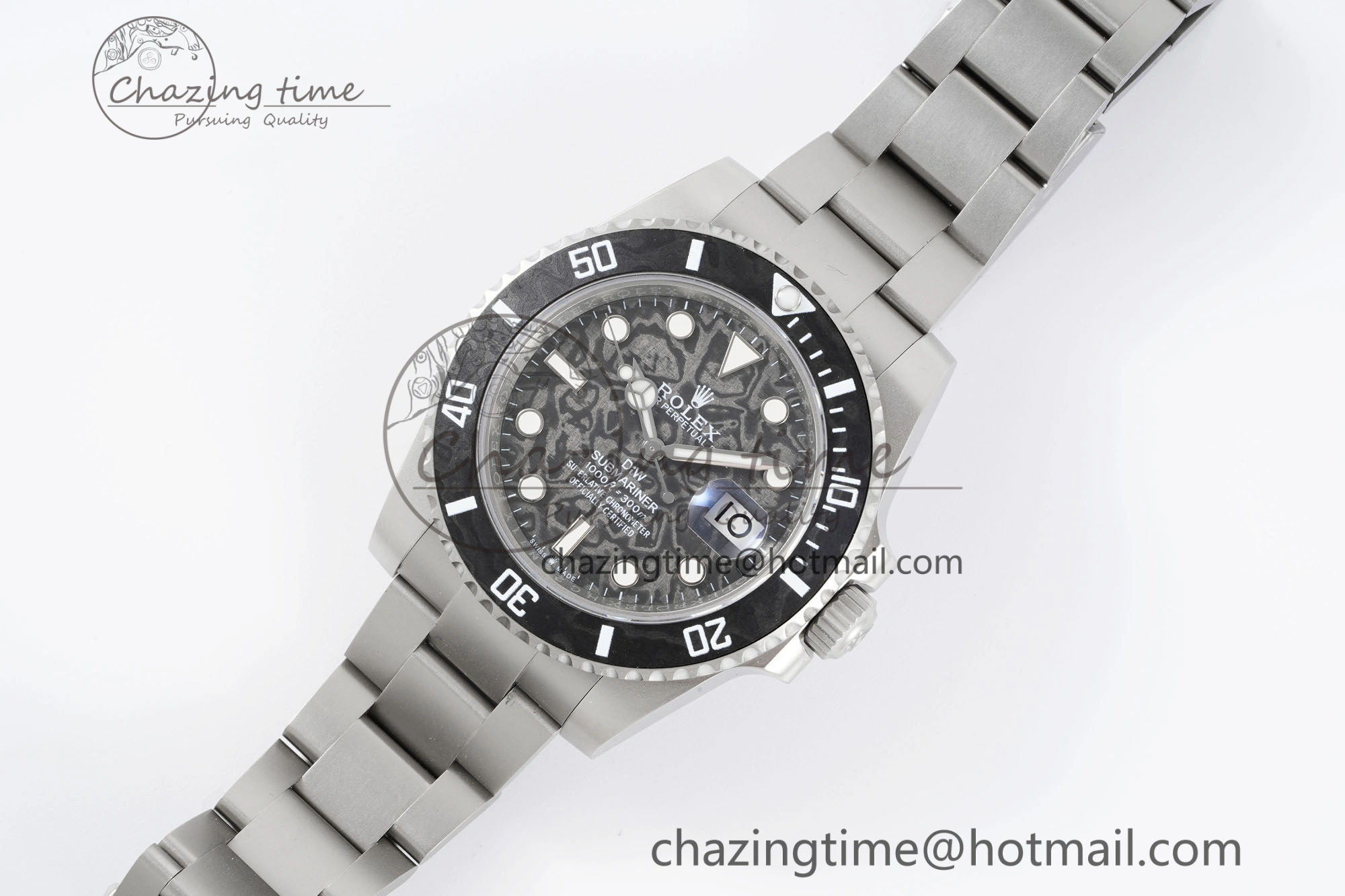 Submariner Sandblasted DIWF Best Edition Carbon Bezel Carbon Dial Dial on SS Bracelet VR TechFriendly 2064