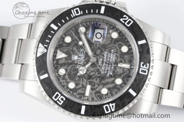 Submariner Sandblasted DIWF Best Edition Carbon Bezel Carbon Dial Dial on SS Bracelet VR TechFriendly 2064