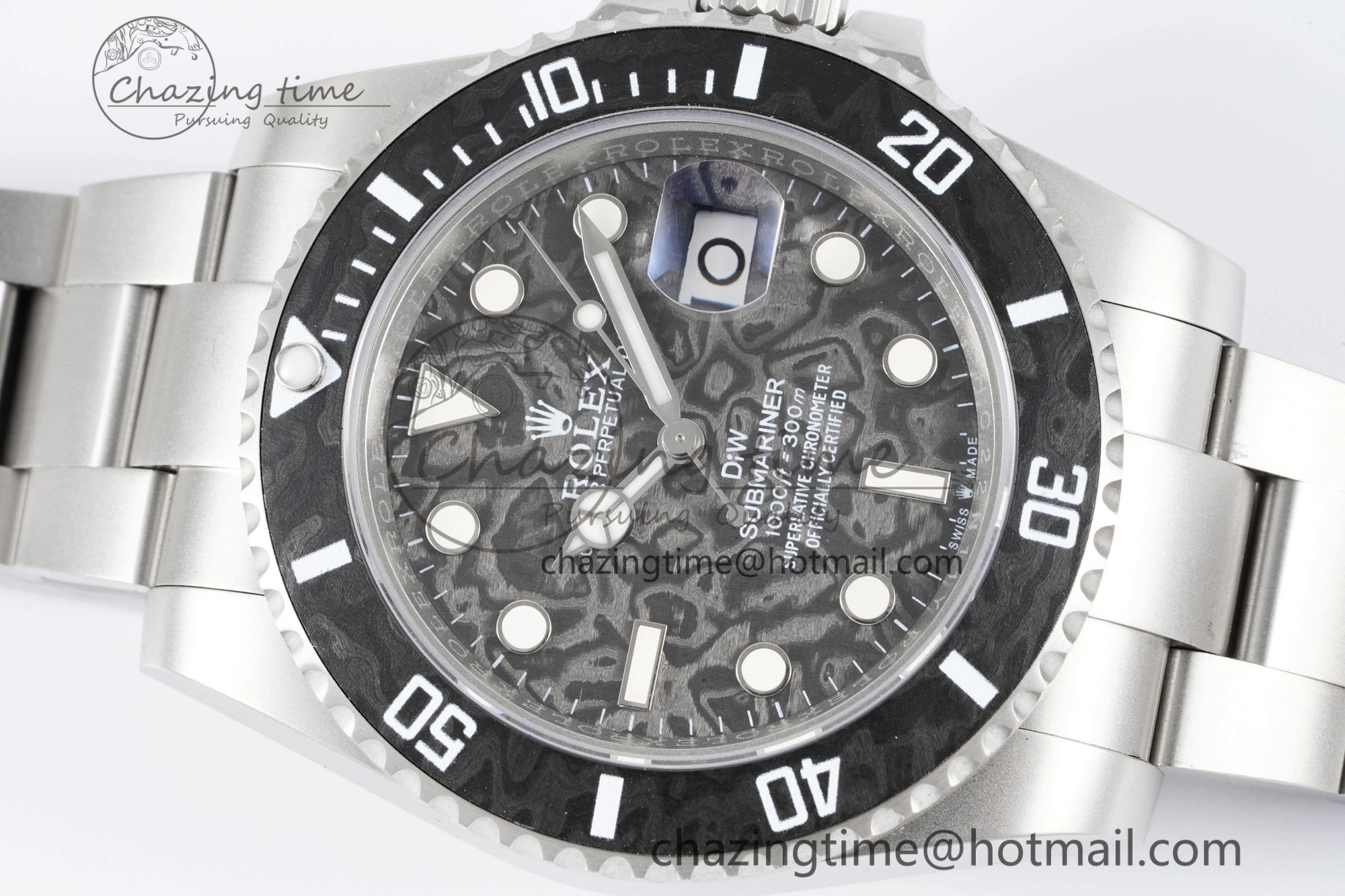 Submariner Sandblasted DIWF Best Edition Carbon Bezel Carbon Dial Dial on SS Bracelet VR TechFriendly 2064