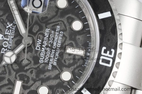 Submariner Sandblasted DIWF Best Edition Carbon Bezel Carbon Dial Dial on SS Bracelet VR TechFriendly 2064