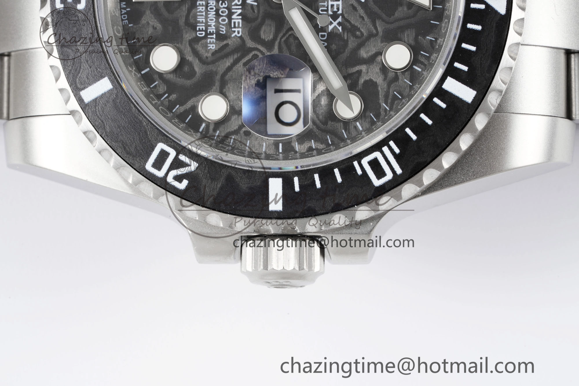 Submariner Sandblasted DIWF Best Edition Carbon Bezel Carbon Dial Dial on SS Bracelet VR TechFriendly 2064