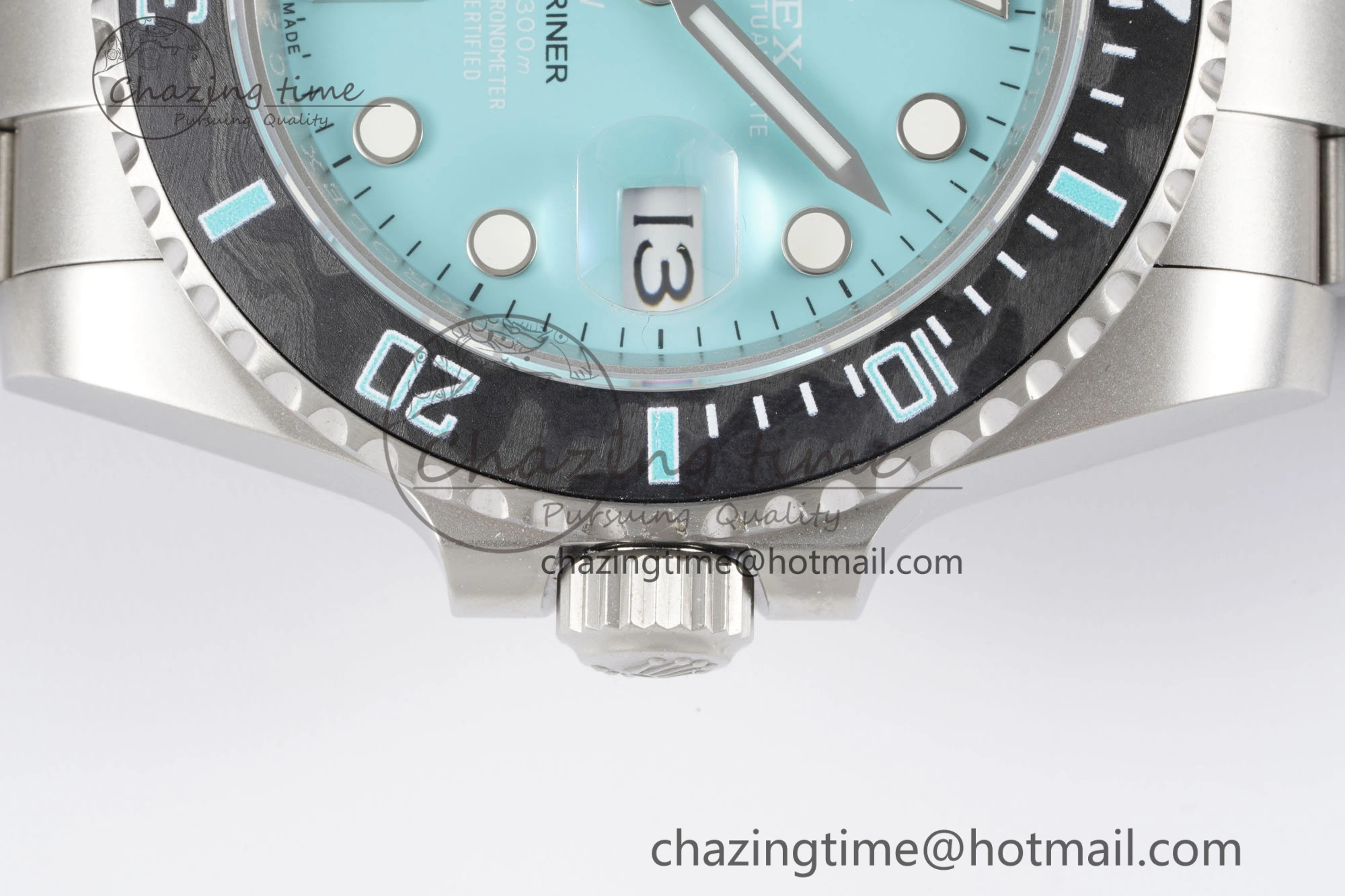 Submariner Sandblasted DIWF Best Edition Carbon Bezel Tiffany Blue Dial Dial on SS Bracelet VR UrbanChic 2065