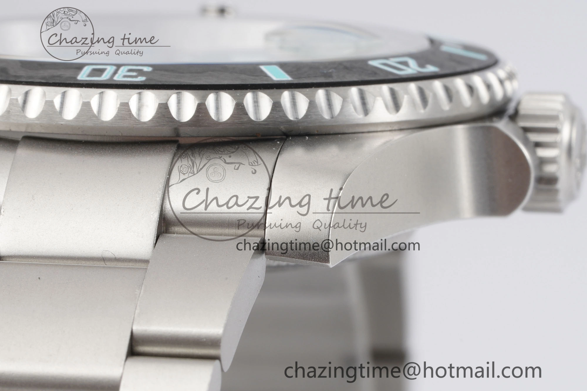 Submariner Sandblasted DIWF Best Edition Carbon Bezel Tiffany Blue Dial Dial on SS Bracelet VR UrbanChic 2065