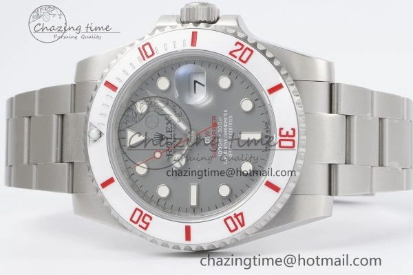 Submariner Sandblasted DIWF Best Edition White Bezel Gray Dial Dial on SS Bracelet VR ModernLook 2067