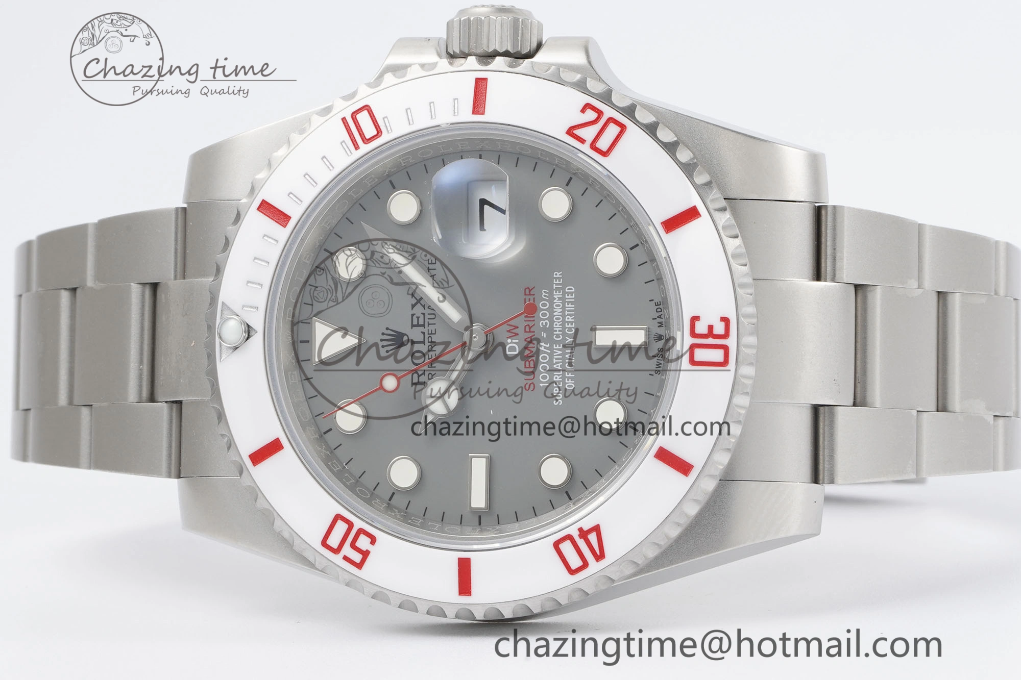 Submariner Sandblasted DIWF Best Edition White Bezel Gray Dial Dial on SS Bracelet VR ModernLook 2067