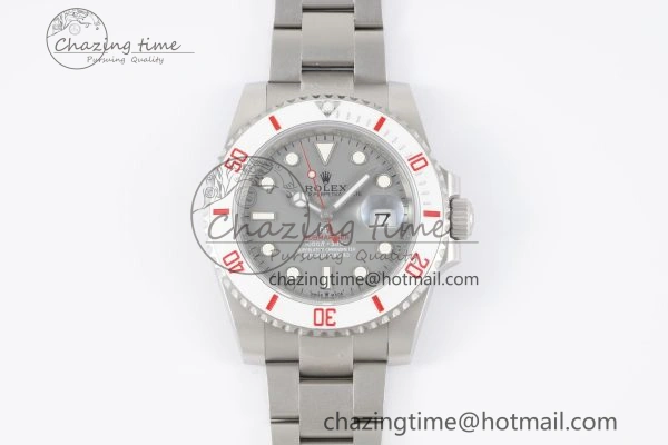 Submariner Sandblasted DIWF Best Edition White Bezel Gray Dial Dial on SS Bracelet VR ModernLook 2067