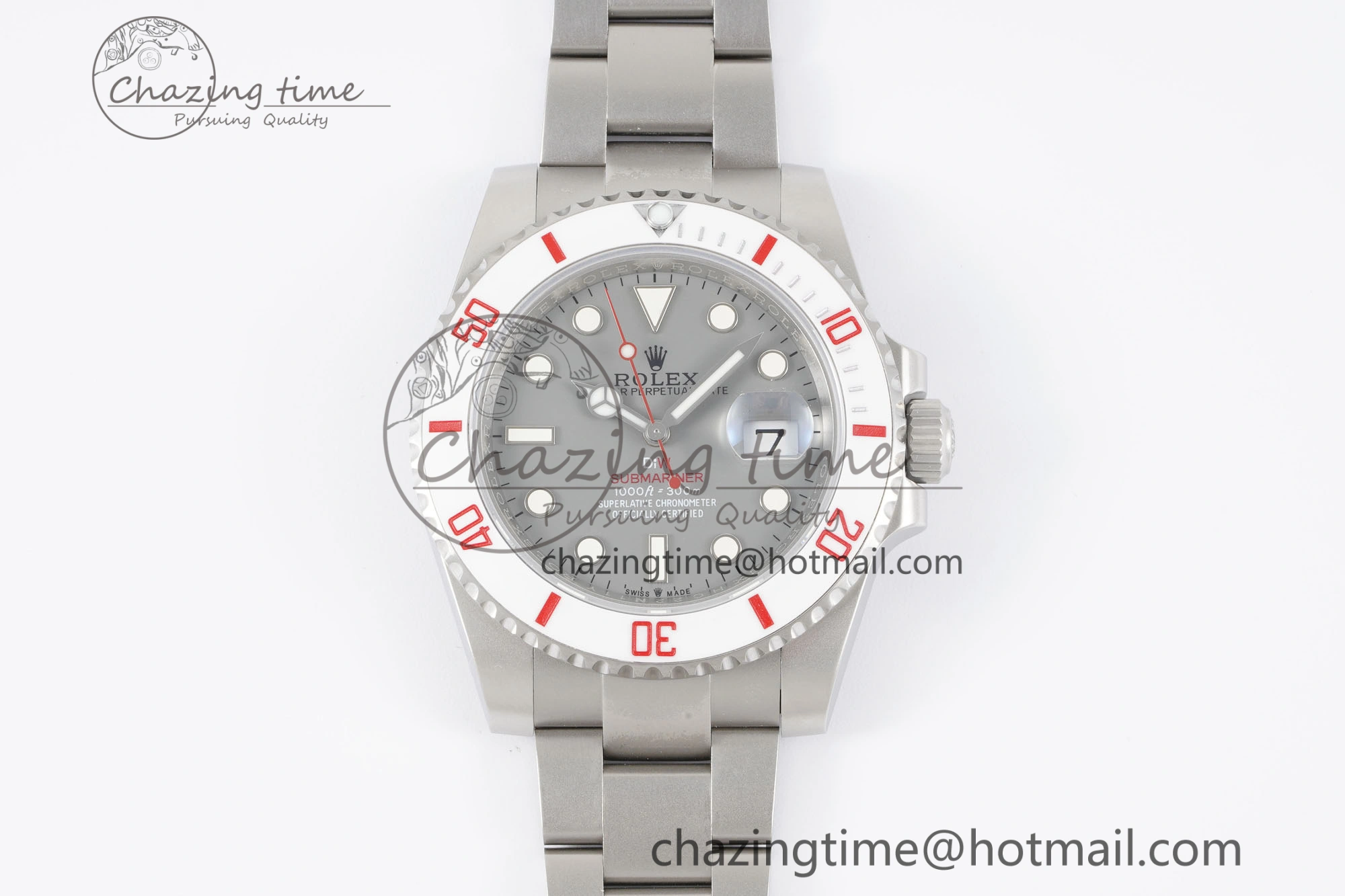 Submariner Sandblasted DIWF Best Edition White Bezel Gray Dial Dial on SS Bracelet VR ModernLook 2067