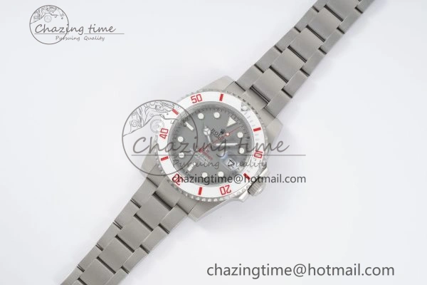 Submariner Sandblasted DIWF Best Edition White Bezel Gray Dial Dial on SS Bracelet VR ModernLook 2067