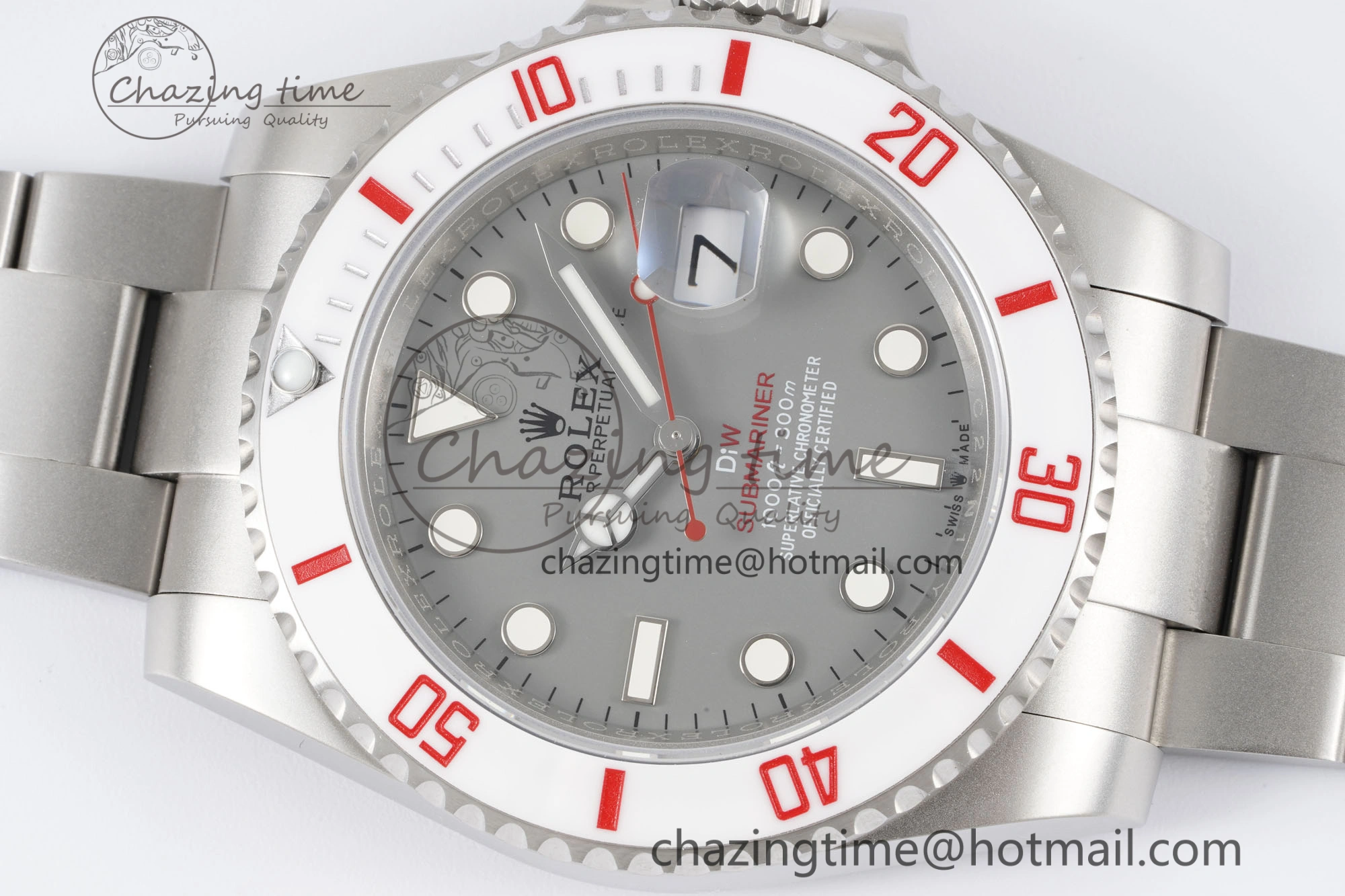 Submariner Sandblasted DIWF Best Edition White Bezel Gray Dial Dial on SS Bracelet VR ModernLook 2067