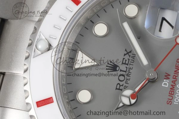 Submariner Sandblasted DIWF Best Edition White Bezel Gray Dial Dial on SS Bracelet VR ModernLook 2067