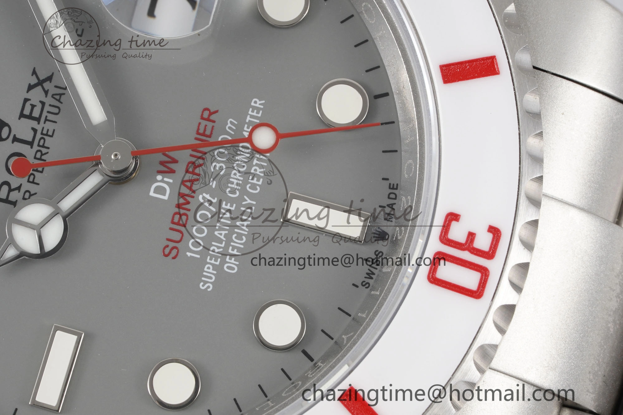 Submariner Sandblasted DIWF Best Edition White Bezel Gray Dial Dial on SS Bracelet VR ModernLook 2067