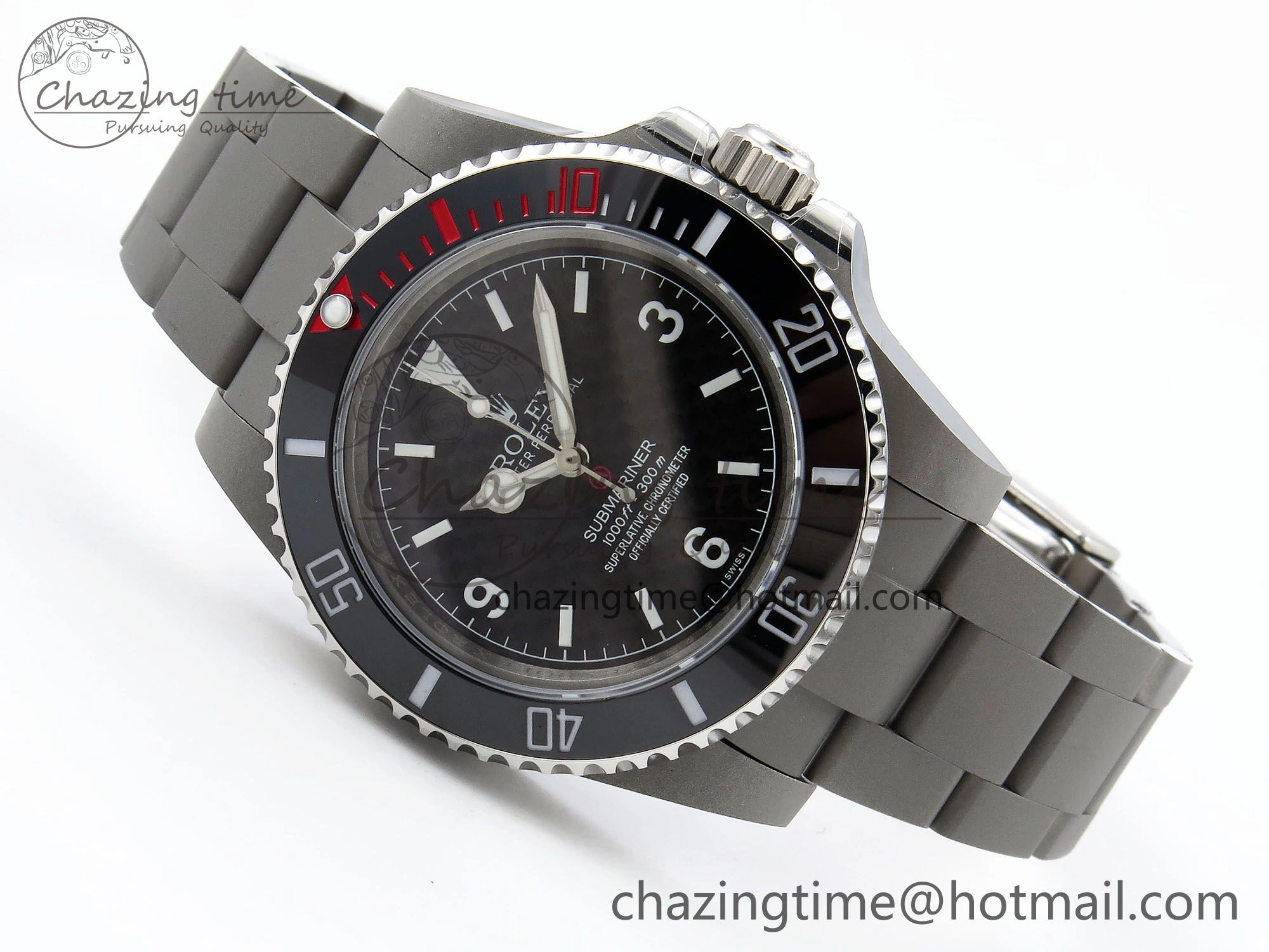 Sporty Submariner Sandblasted JDF Best Edition Black Ceramic Bezel Carbon Dial Dial on SS Bracelet SA 1407