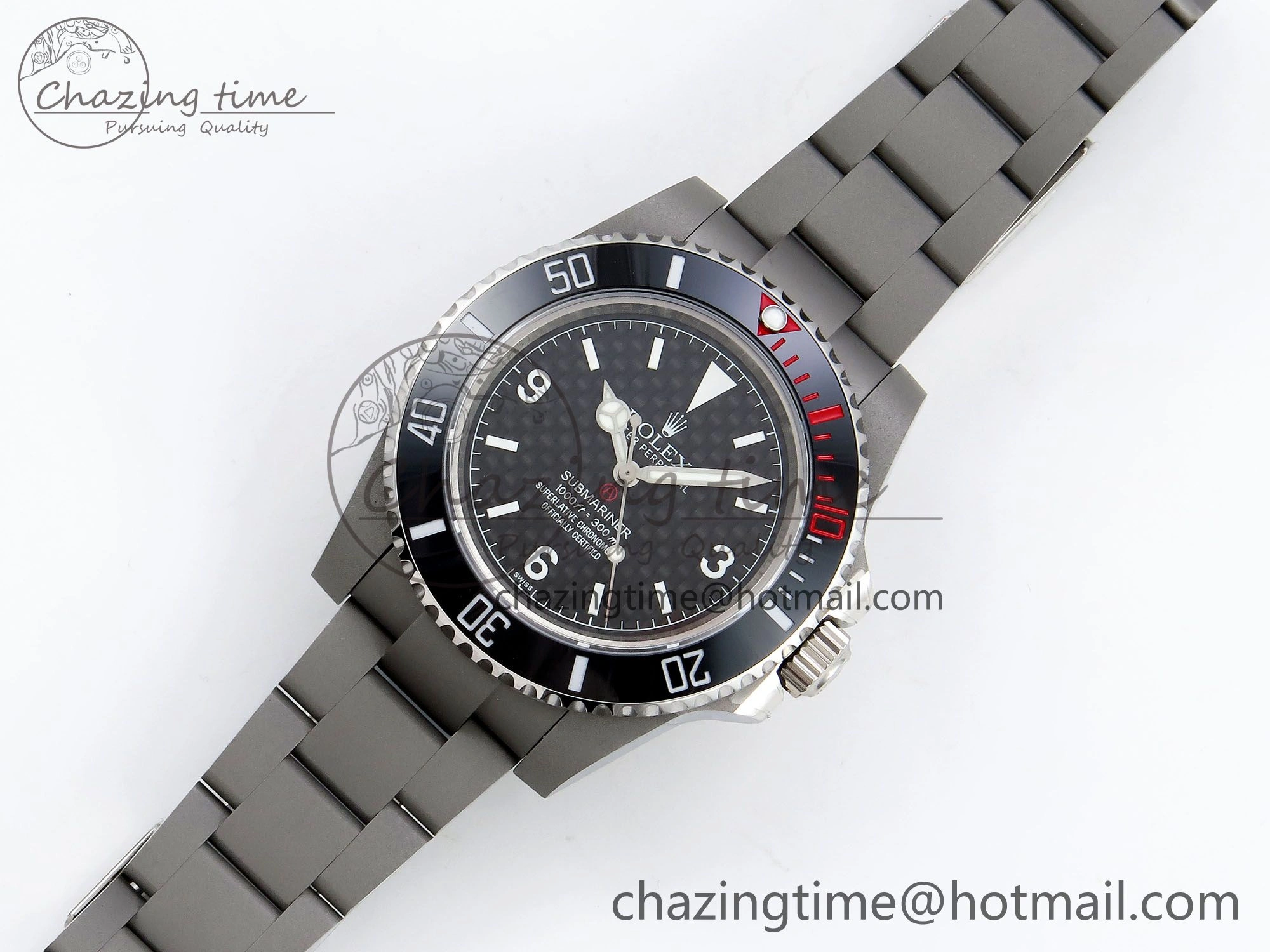 Sporty Submariner Sandblasted JDF Best Edition Black Ceramic Bezel Carbon Dial Dial on SS Bracelet SA 1407