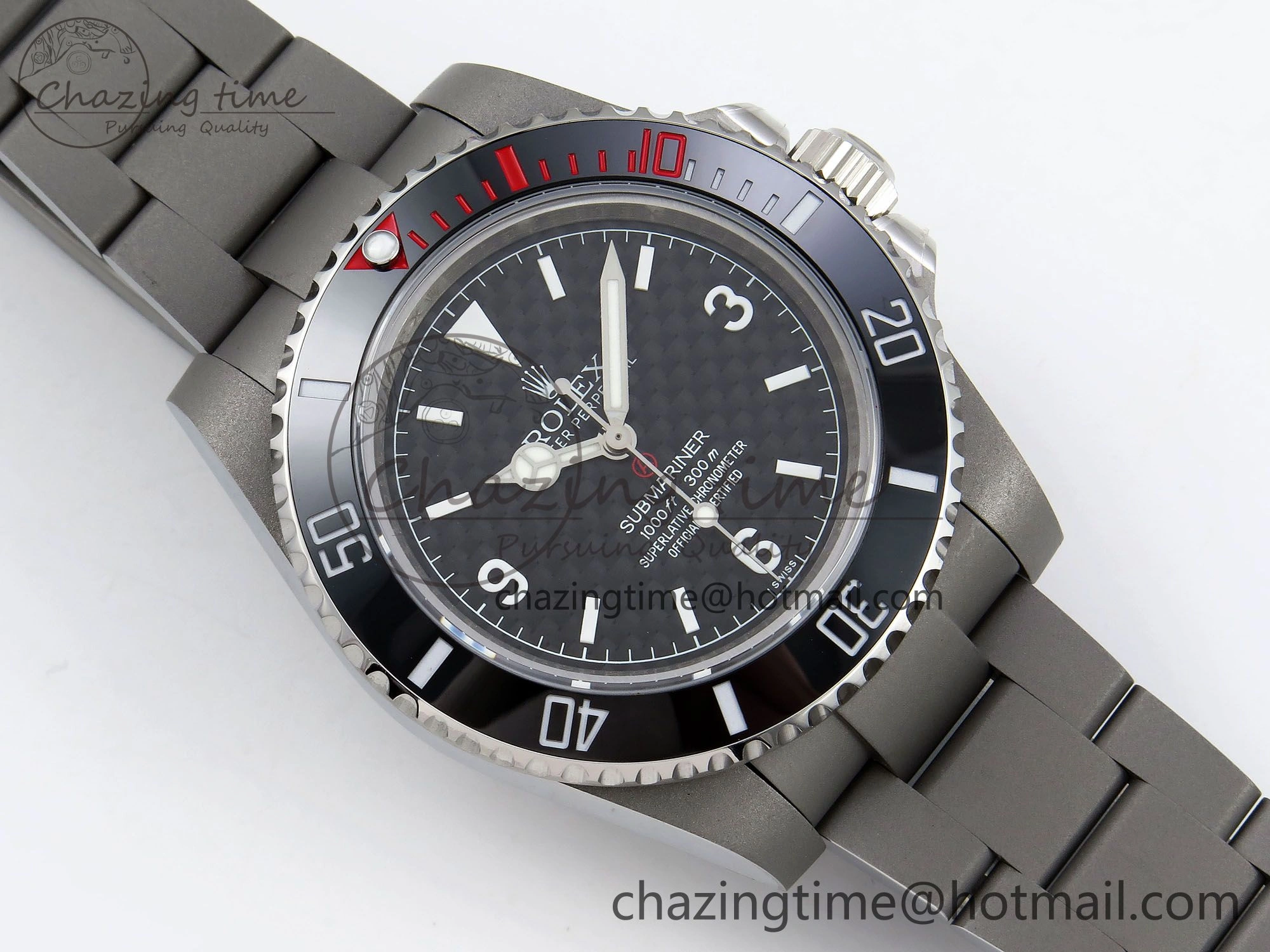 Sporty Submariner Sandblasted JDF Best Edition Black Ceramic Bezel Carbon Dial Dial on SS Bracelet SA 1407