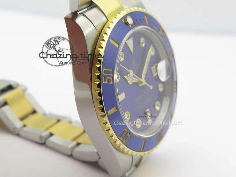 TechFriendly Submariner TT Blue Dial Diamond BP Maker Best Edition Swiss ETA 3932