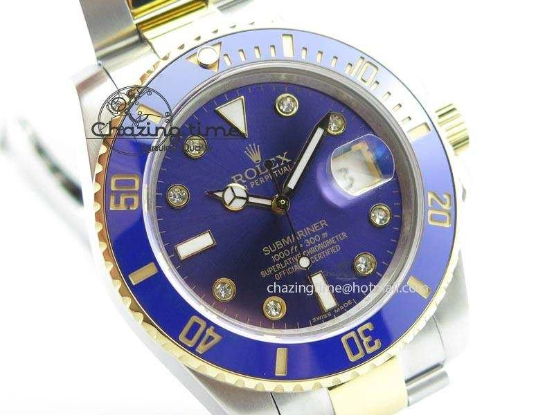 TechFriendly Submariner TT Blue Dial Diamond BP Maker Best Edition Swiss ETA 3932