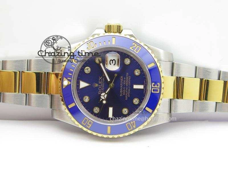 TechFriendly Submariner TT Blue Dial Diamond BP Maker Best Edition Swiss ETA 3932