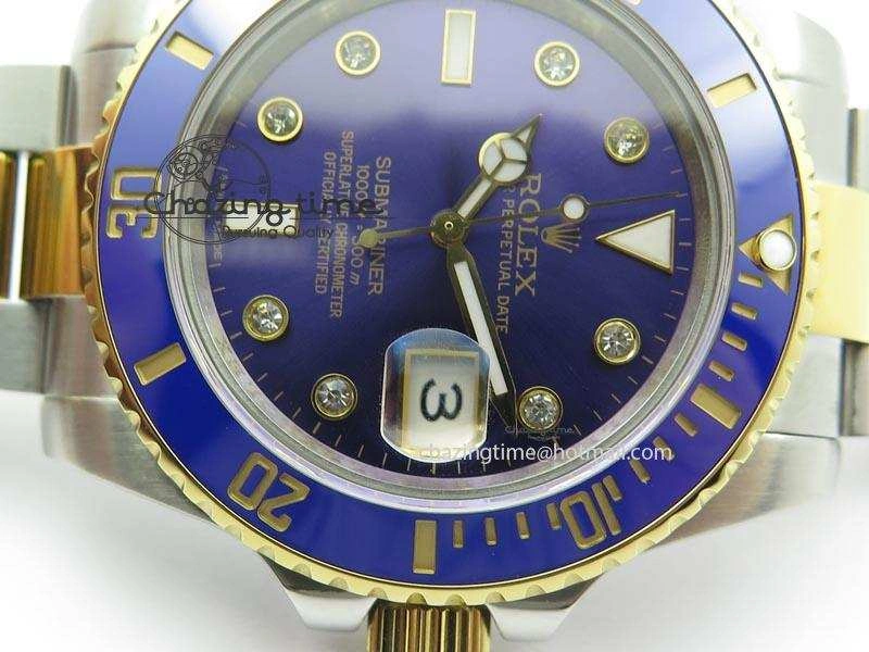 TechFriendly Submariner TT Blue Dial Diamond BP Maker Best Edition Swiss ETA 3932