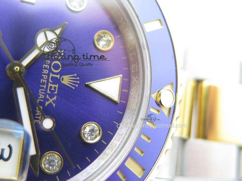 TechFriendly Submariner TT Blue Dial Diamond BP Maker Best Edition Swiss ETA 3932