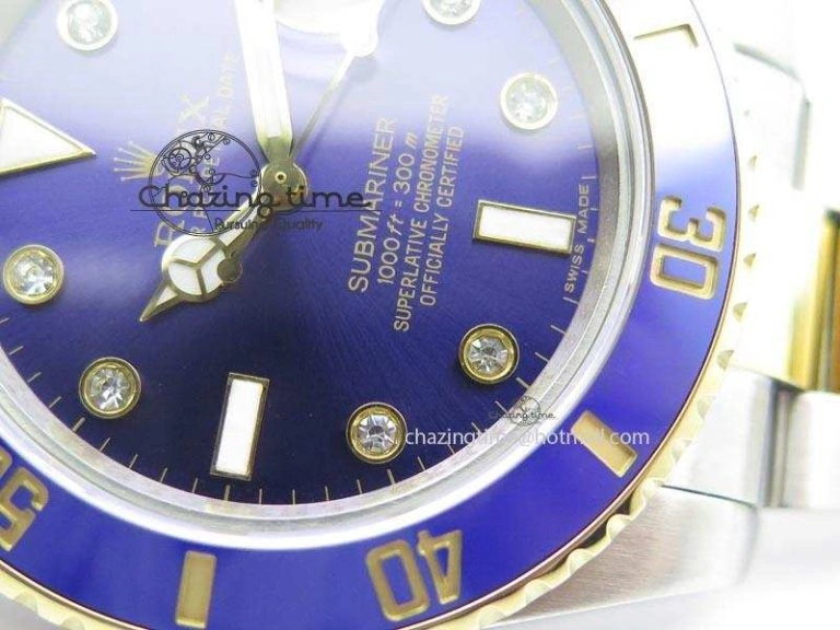 TechFriendly Submariner TT Blue Dial Diamond BP Maker Best Edition Swiss ETA 3932