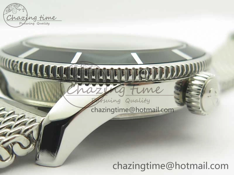 Super Ocean Heritage 46mm SS Black Bezel Black Dial on SS Mesh Bracelet A SmoothTexture 5618