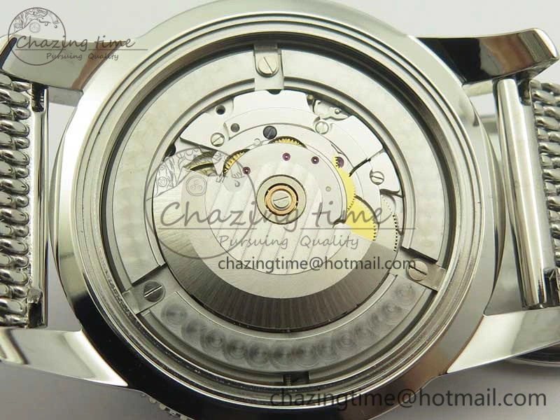 Super Ocean Heritage 46mm SS Black Bezel Black Dial on SS Mesh Bracelet A SmoothTexture 5618