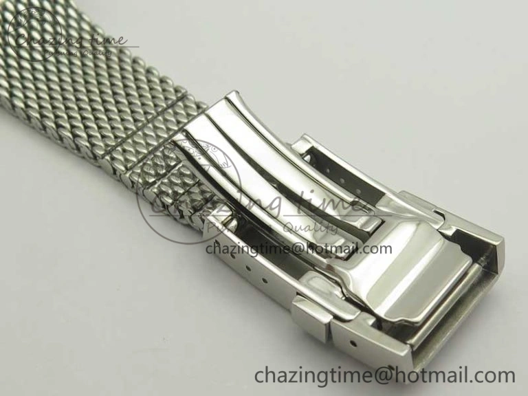 Breathable Super Ocean Heritage 46mm SS Black Bezel White Dial on SS Mesh Bracelet A 5620