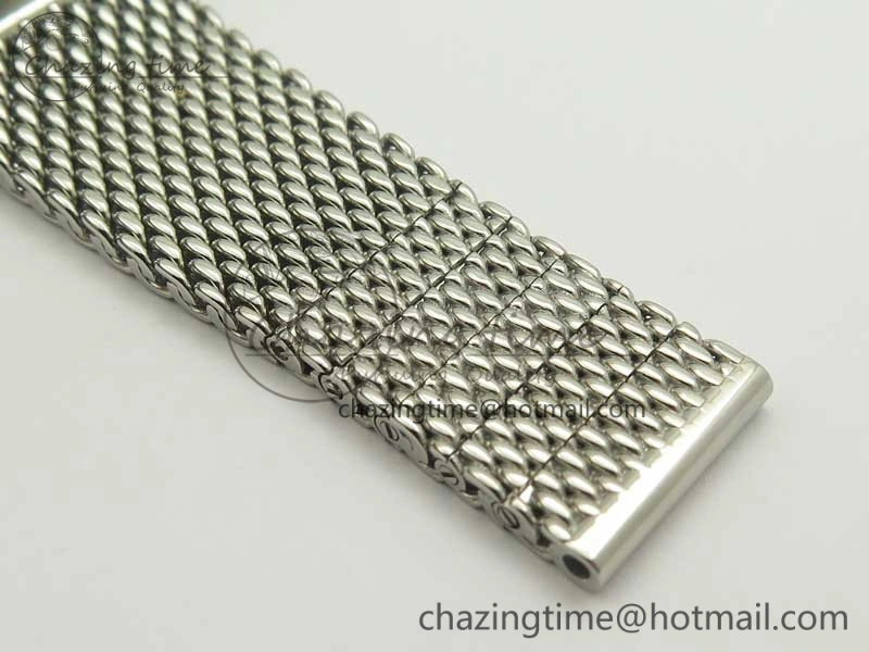 Breathable Super Ocean Heritage 46mm SS Black Bezel White Dial on SS Mesh Bracelet A 5620